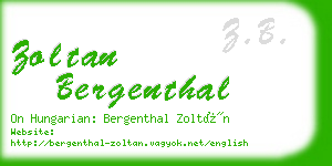 zoltan bergenthal business card